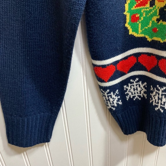 JEM Holiday Sweater XL Ugly Christmas Blue Graphic Pullover Unisex Adult Party - Picture 5 of 10